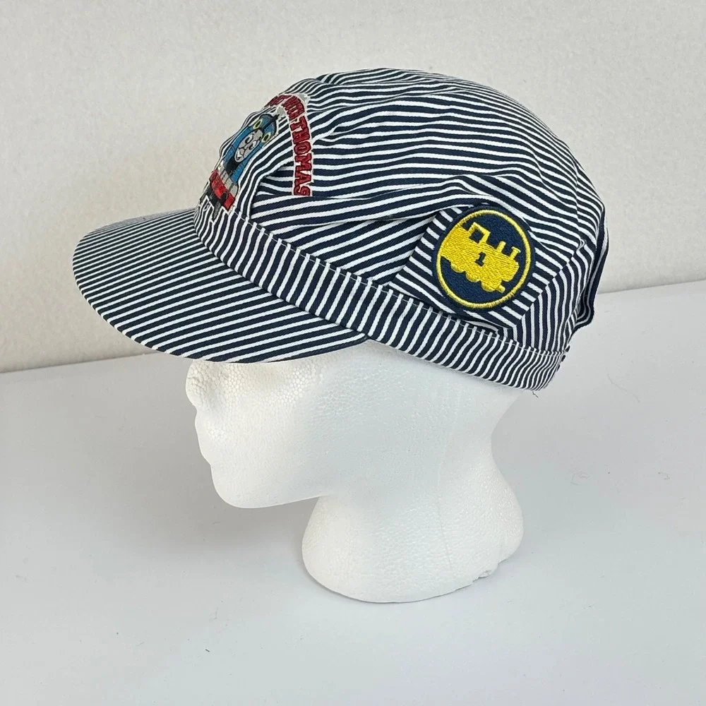 Thomas & Friends Train Conductor Hat Blue Pin Stripe Embroidered Kids Halloween